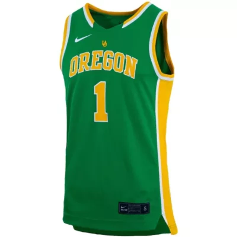 NCAA Unisex Nike #1 Oregon Ducks Basketball Throwback Replica Jersey