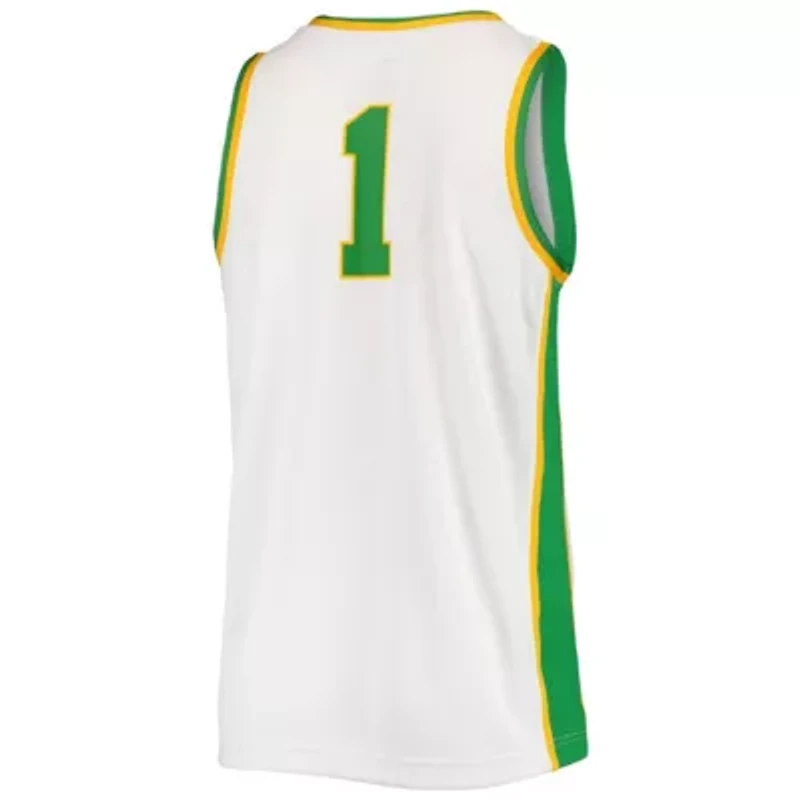 NCAA Unisex Nike #1 Oregon Ducks Basketball Throwback Replica Jersey