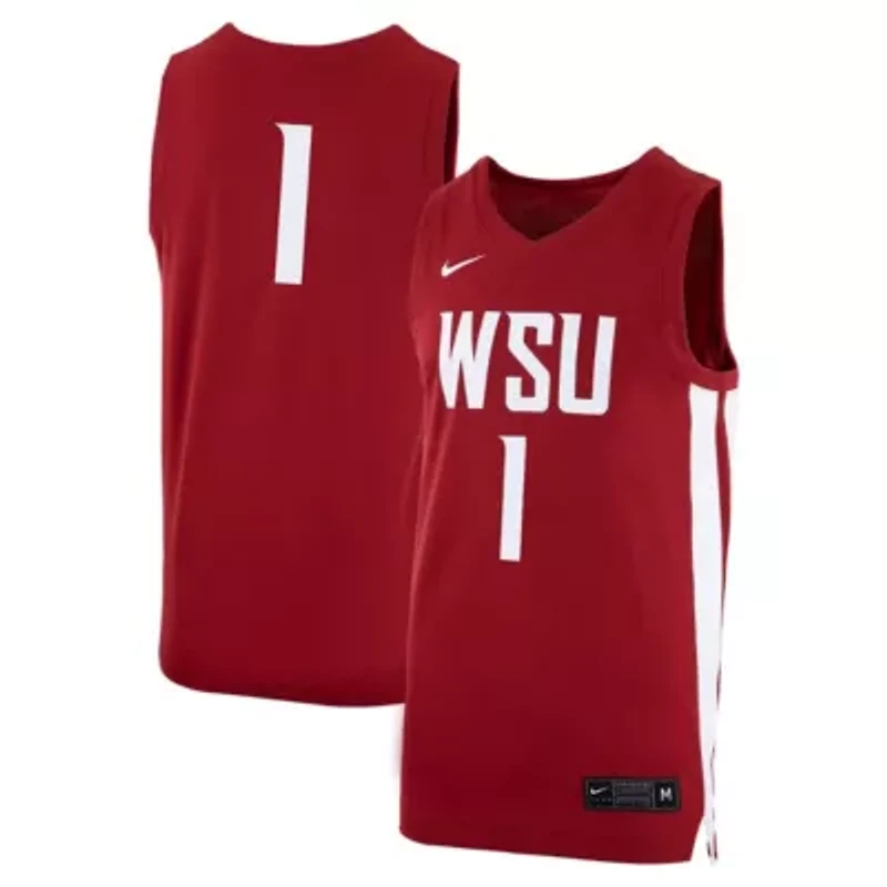 NCAA Nike #1 Washington State Cougars Logo Replica Basketball Jersey