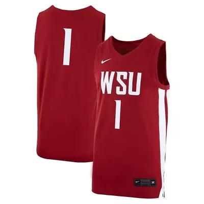 NCAA Nike #1 Washington State Cougars Logo Replica Basketball Jersey