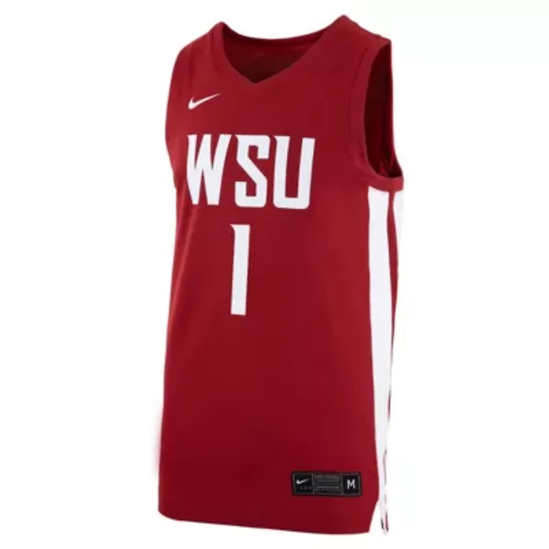 NCAA Nike #1 Washington State Cougars Logo Replica Basketball Jersey