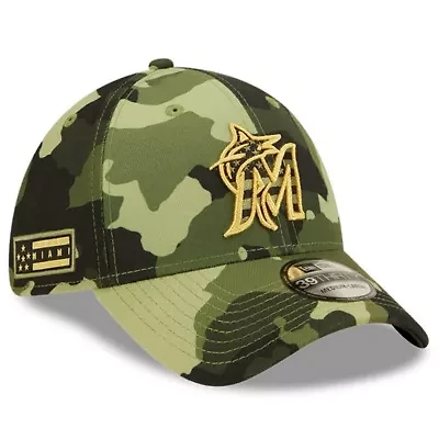 MLB Miami Marlins 2022 Armed Forces Day 39THIRTY Flex Hat