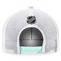 NHL Fanatics Navy/White Seattle Kraken 2022 NHL Draft Authentic Pro On Stage Trucker Adjustable Hat
