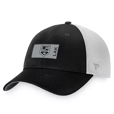 NHL Fanatics Black/White Los Angeles Kings Authentic Pro Rink Trucker Snapback Hat