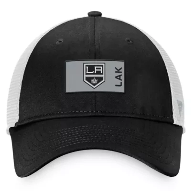 NHL Fanatics Black/White Los Angeles Kings Authentic Pro Rink Trucker Snapback Hat