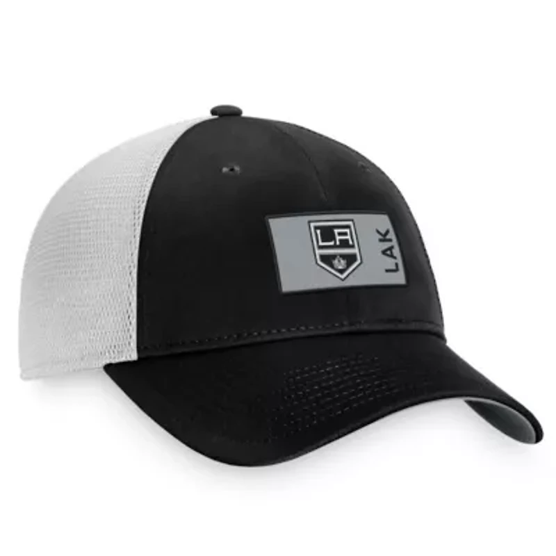 NHL Fanatics Black/White Los Angeles Kings Authentic Pro Rink Trucker Snapback Hat