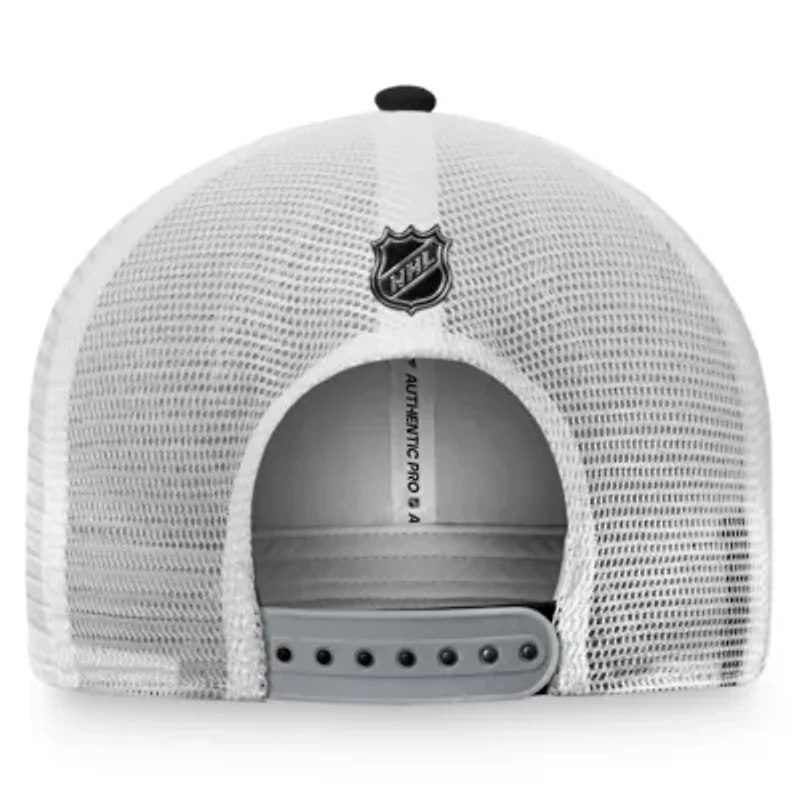 NHL Fanatics Black/White Los Angeles Kings Authentic Pro Rink Trucker Snapback Hat