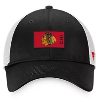 NHL Fanatics Black/White Chicago Blackhawks Authentic Pro Rink Trucker Snapback Hat