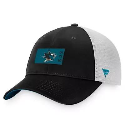 NHL Fanatics Black/White San Jose Sharks Authentic Pro Rink Trucker Snapback Hat