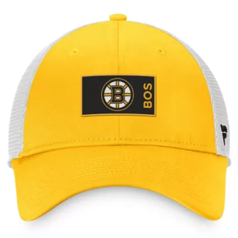 NHL Fanatics Gold/White Authentic Pro Rink Trucker Snapback Hat