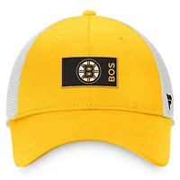NHL Fanatics Gold/White Authentic Pro Rink Trucker Snapback Hat