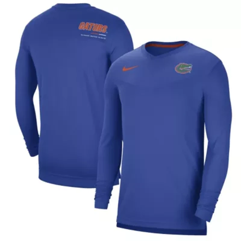 NCAA Nike Florida Gators 2022 Coach Performance Long Sleeve V-Neck T-Shirt