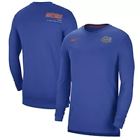 NCAA Nike Florida Gators 2022 Coach Performance Long Sleeve V-Neck T-Shirt