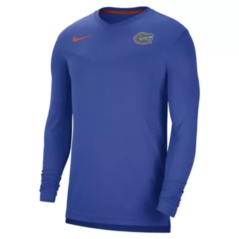 NCAA Nike Florida Gators 2022 Coach Performance Long Sleeve V-Neck T-Shirt