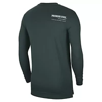 NCAA Nike Michigan State Spartans 2022 Coach Performance Long Sleeve V-Neck T-Shirt