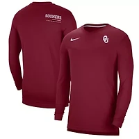NCAA Nike Oklahoma Sooners 2022 Coach Performance Long Sleeve V-Neck T-Shirt