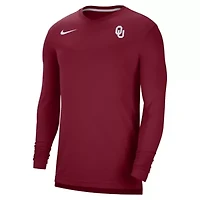 NCAA Nike Oklahoma Sooners 2022 Coach Performance Long Sleeve V-Neck T-Shirt