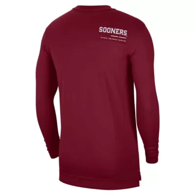 NCAA Nike Oklahoma Sooners 2022 Coach Performance Long Sleeve V-Neck T-Shirt