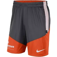 NCAA Nike Anthracite/Orange Clemson Tigers Team Performance Knit Shorts