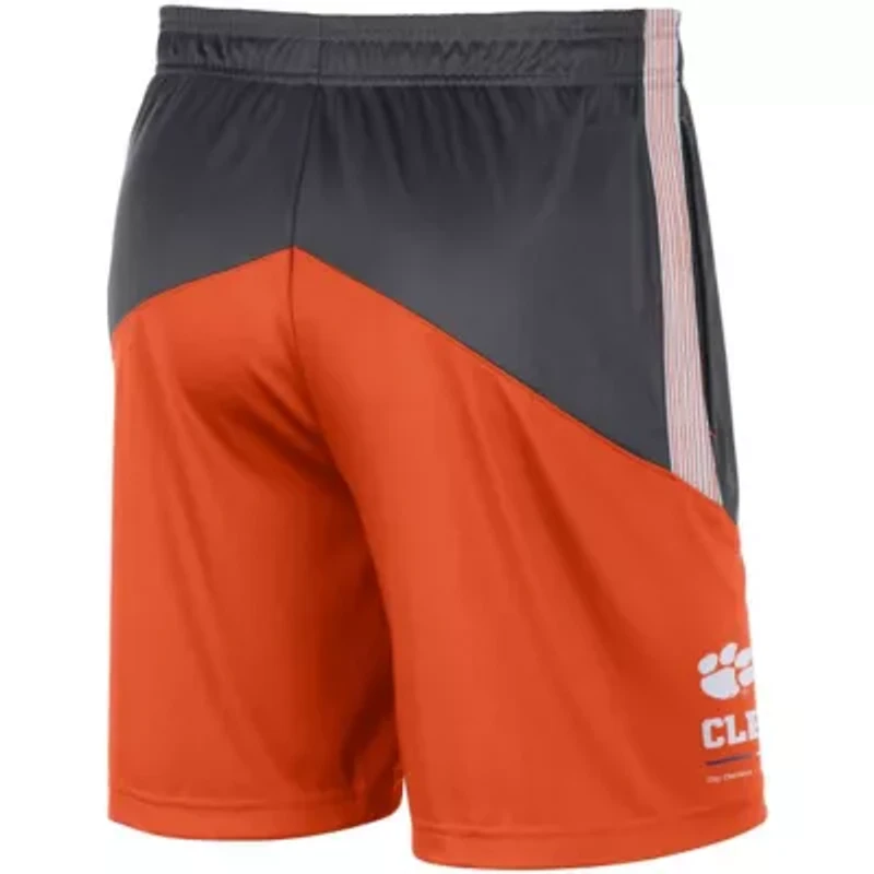 NCAA Nike Anthracite/Orange Clemson Tigers Team Performance Knit Shorts
