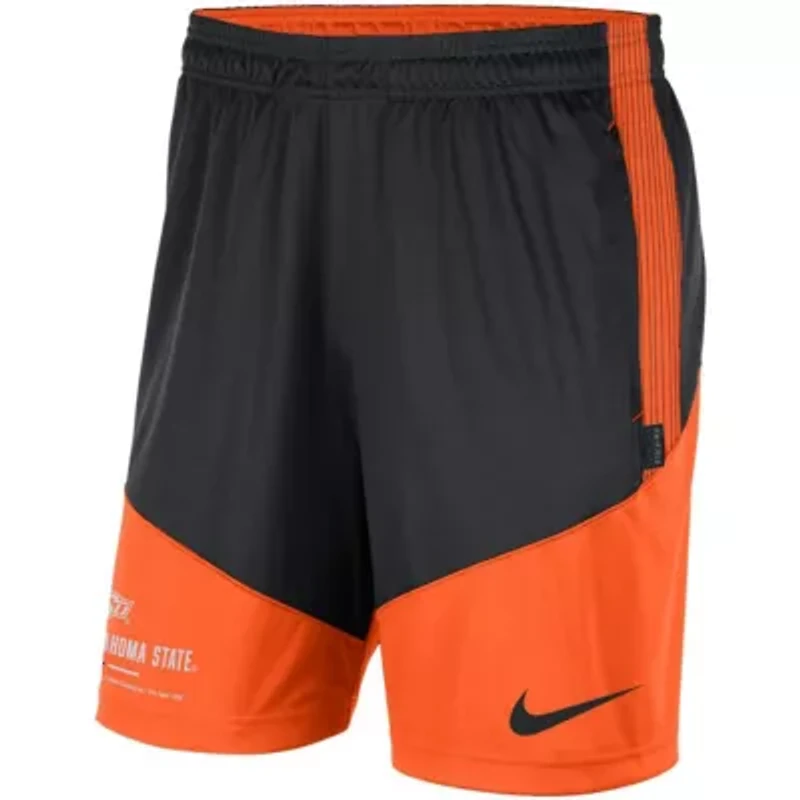 NCAA Nike Black/Orange Oklahoma State Cowboys Team Performance Knit Shorts