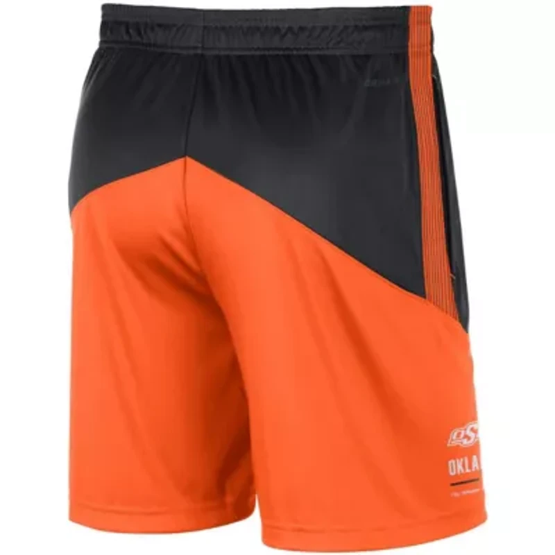 NCAA Nike Black/Orange Oklahoma State Cowboys Team Performance Knit Shorts