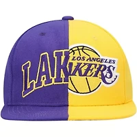 NBA Purple/Gold Los Angeles Lakers Half and Half Snapback Hat