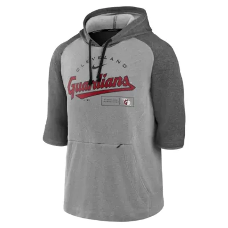 MLB Nike ed Cleveland Guardians Team Modern Arch 3/4 Sleeve Pullover Hoodie
