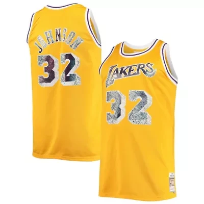 NBA Magic Johnson Los Angeles Lakers Big & Tall 1984/85 75th Anniversary Diamond Swingman Jersey