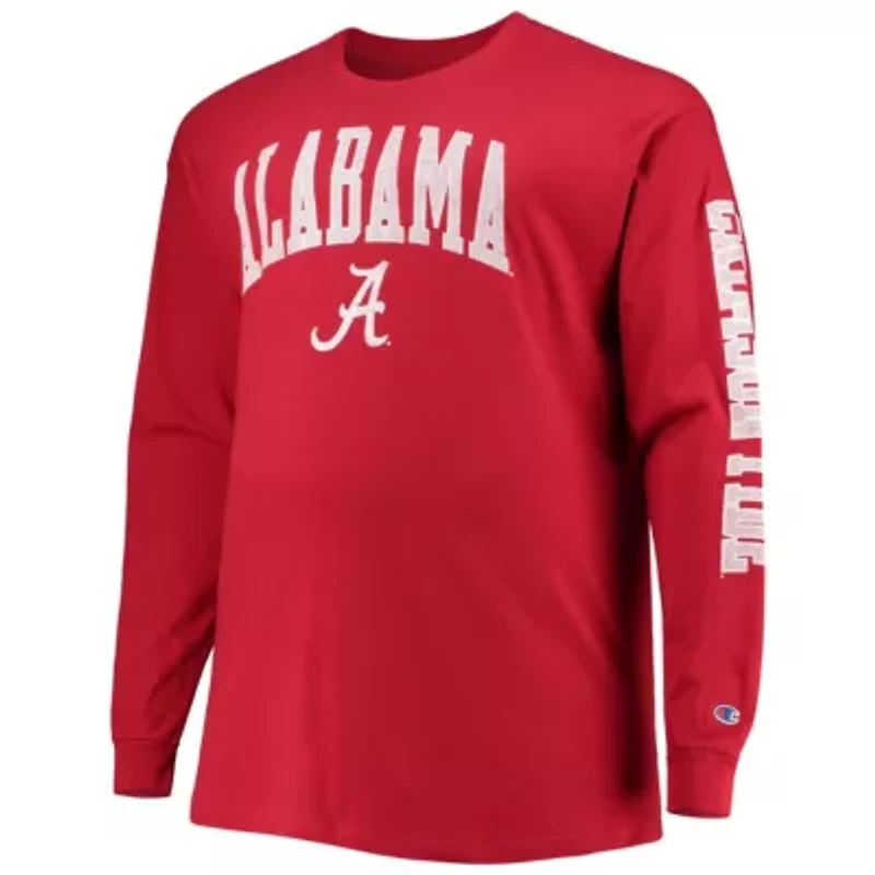 Alabama Crimson Tide NCAA Big & Tall 2-Hit Long Sleeve T-Shirt