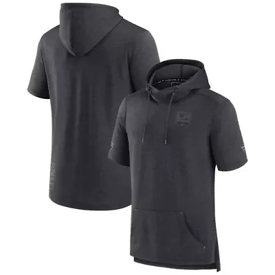 NHL Fanatics Los Angeles Kings Authentic Pro Road Performance Short Sleeve Pullover Hoodie