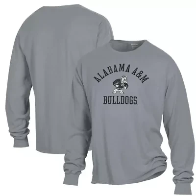NCAA Alabama A&M Bulldogs Arch Logo Garment Dyed Long Sleeve T-Shirt