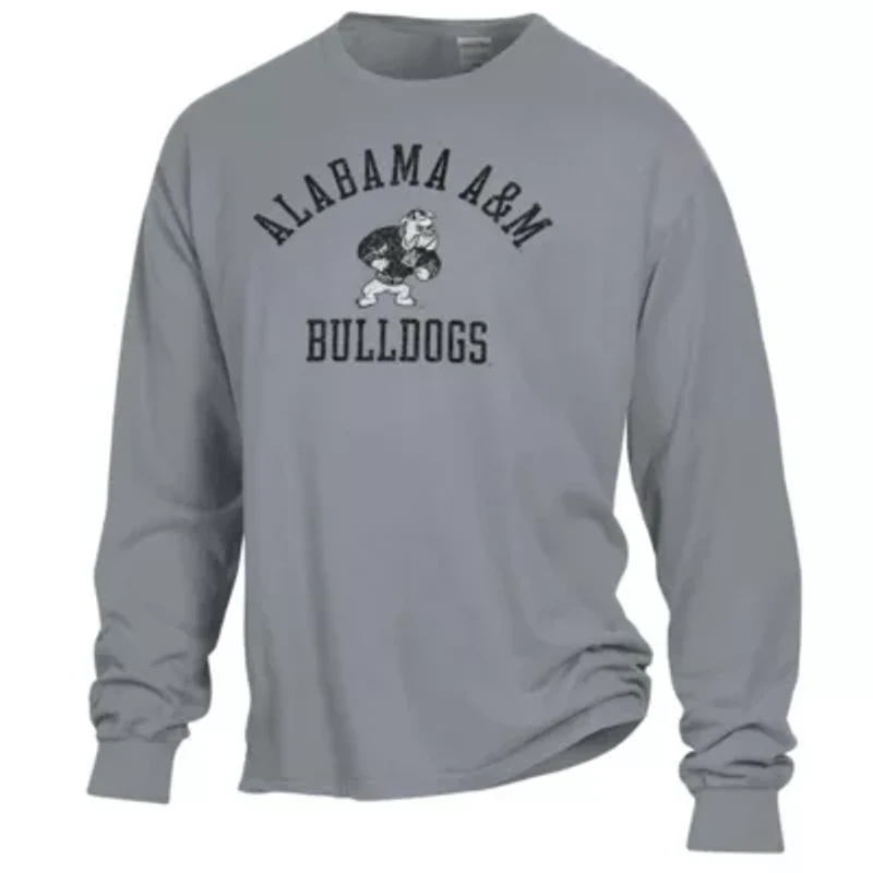 NCAA Alabama A&M Bulldogs Arch Logo Garment Dyed Long Sleeve T-Shirt