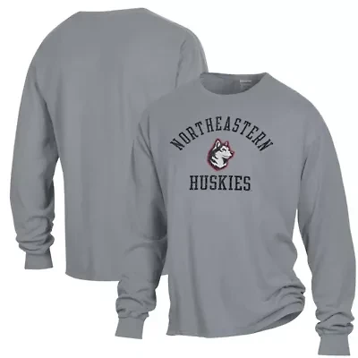 NCAA Northeastern Huskies Arch Logo Garment Dyed Long Sleeve T-Shirt