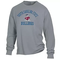 SC State Bulldogs NCAA South Carolina Arch Logo Garment Dyed Long Sleeve T-Shirt