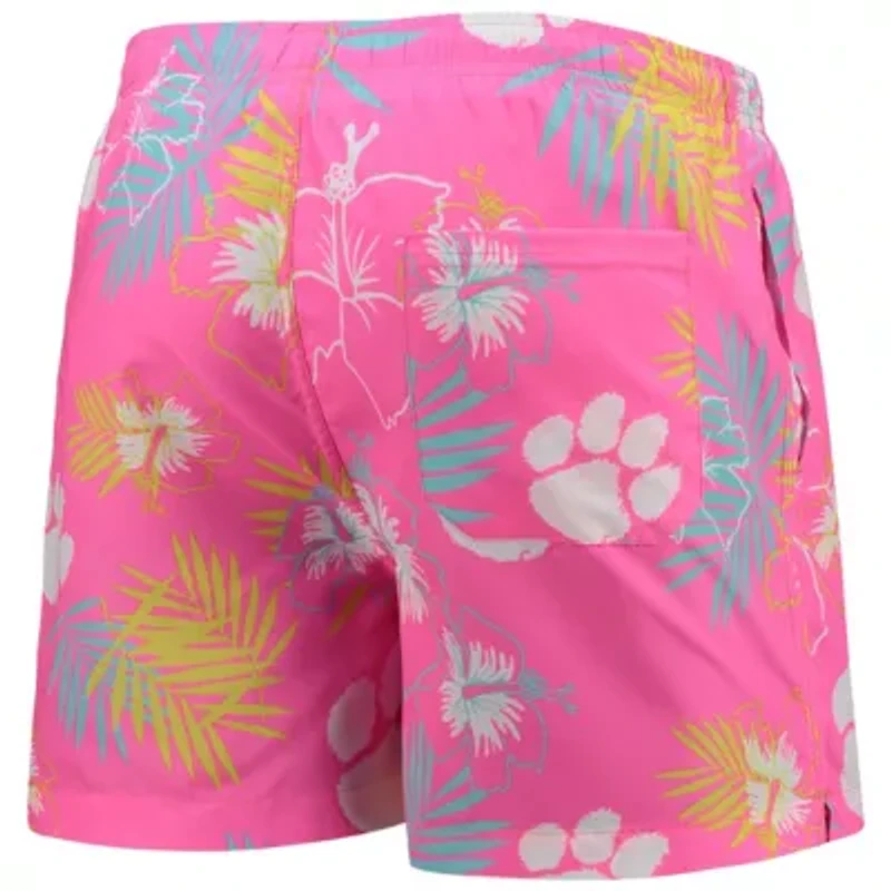 NCAA Clemson Tigers Neon Floral Swim Trunks