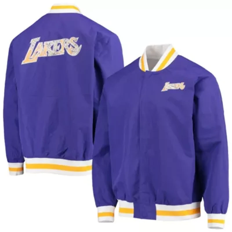 NBA Los Angeles Lakers Hardwood Classics 75th Anniversary Authentic Warmup Full-Snap Jacket