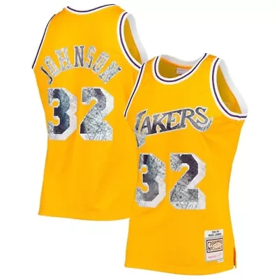 NBA Magic Johnson Los Angeles Lakers 1984/85 Hardwood Classics 75th Anniversary Diamond Swingman Jersey