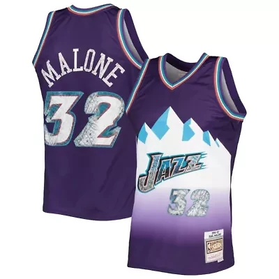 NBA Karl Malone Utah Jazz 1996/97 Hardwood Classics 75th Anniversary Diamond Swingman Jersey