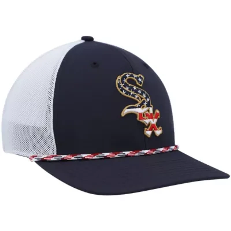 Chicago White Sox MLB Navy/White Chicago Sox Flag Fill Trucker Snapback Hat