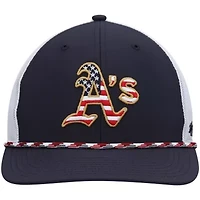 Oakland Athletics MLB Navy/White Athletics Flag Fill Trucker Snapback Hat