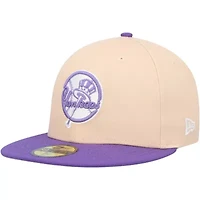 MLB Peach/Purple New York Yankees Subway Series Side Patch 59FIFTY Fitted Hat