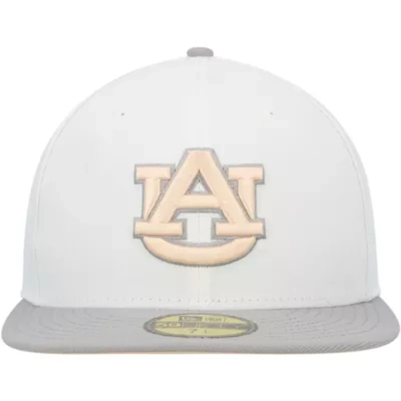 NCAA White/Gray Auburn Tigers Neutral Apricot 59FIFTY Fitted Hat