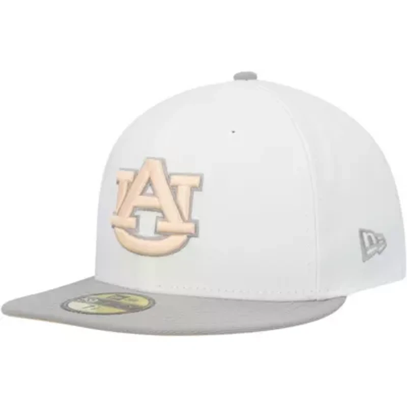 NCAA White/Gray Auburn Tigers Neutral Apricot 59FIFTY Fitted Hat