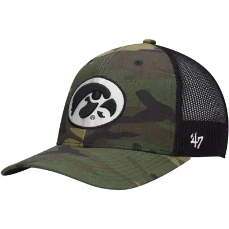 NCAA Camo/Black Iowa Hawkeyes Team Logo Trucker Snapback Hat
