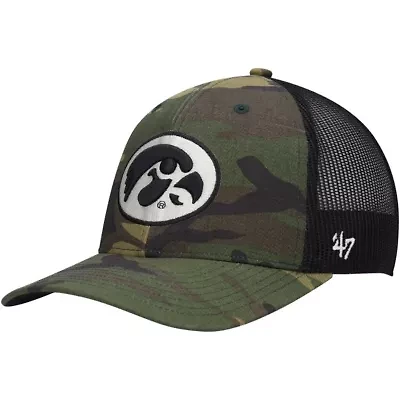 NCAA Camo/Black Iowa Hawkeyes Team Logo Trucker Snapback Hat