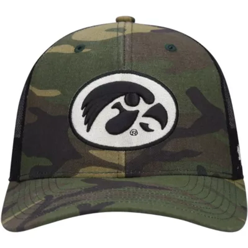 NCAA Camo/Black Iowa Hawkeyes Team Logo Trucker Snapback Hat