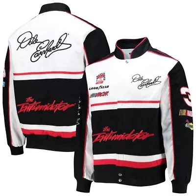 NASCAR Black/White Dale Earnhardt Twill Uniform Full-Snap Jacket