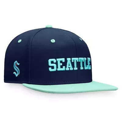 NHL Fanatics Deep Sea Blue/Light Seattle Kraken City Two-Tone Snapback Hat
