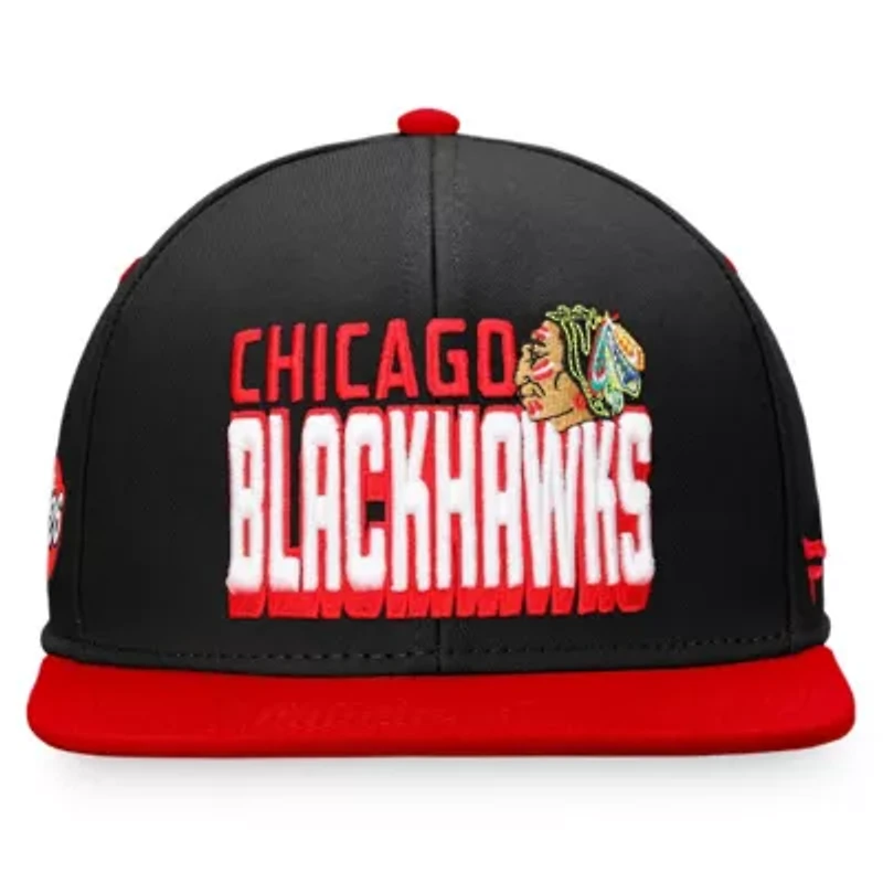NHL Fanatics Black/Red Chicago Blackhawks Retro Two-Tone Snapback Hat